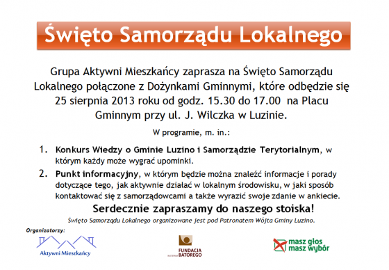 Święto Samorządu Lokalnego Plakat