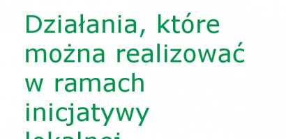 Działania, które można realizować w ramach inicjatywy lokalnej