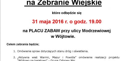 Zebranie  Wiejskie w Wójtowie