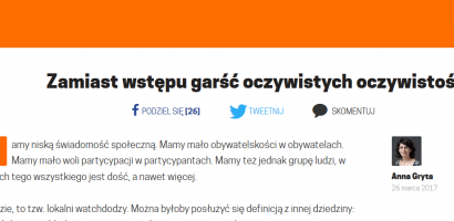 Zamiast wstępu garść oczywistych oczywistości