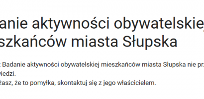 Badanie aktywności obywatelskiej słupszczan