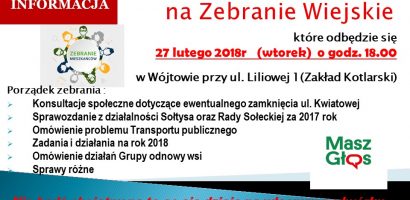 Zebranie wiejskie w Wójtowie Luty 2018