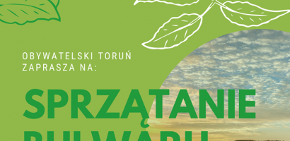 Sprzątanie Bulwaru Filadelfijskiego nad Wisłą w Toruniu