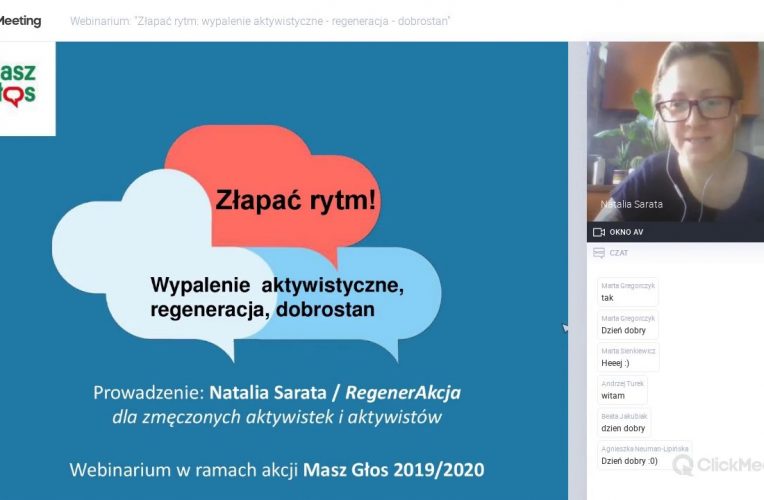 Webinarium: „Złapać rytm: wypalenie aktywistyczne – regeneracja – dobrostan”