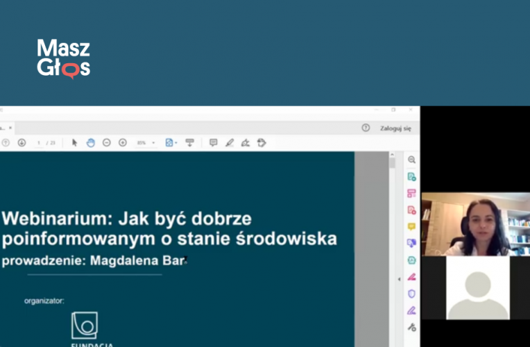 Webinarium: jak być dobrze poinformowanym o stanie środowiska