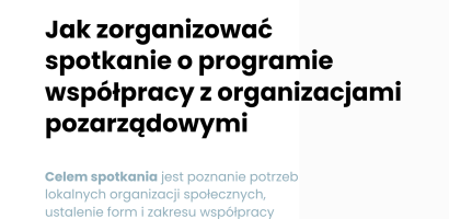 Jak zorganizować spotkanie o programie współpracy z organizacjami pozarządowymi